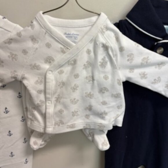 Infant Preppy Nautical Footed Romper Bundle: 0-3 months - Picture 6 of 10